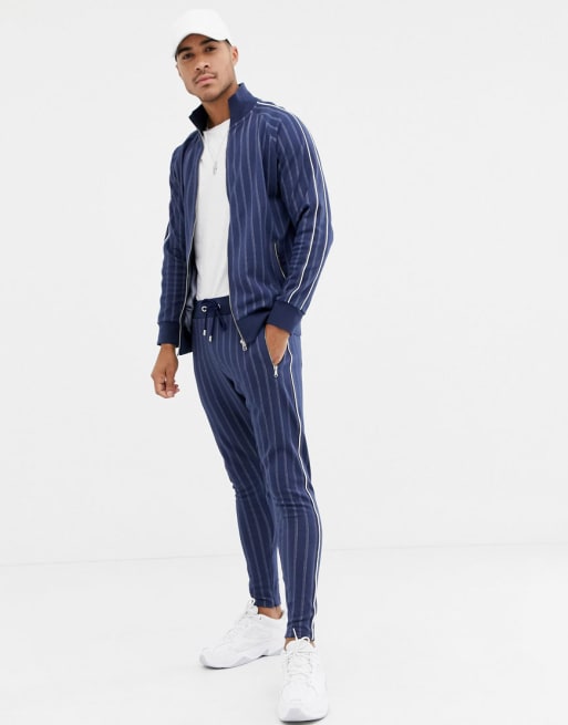 Pinstripe sales tracksuit mens