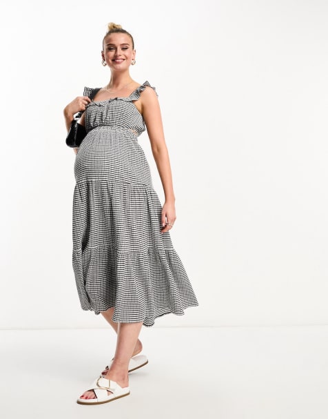 Mamalicious Maternity 2 function nursing button through maxi