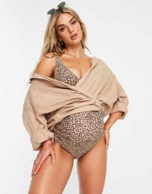 The Frolic Maternity - Bikini avec bas taille haute - Imprimé animal - MULTI | ASOS