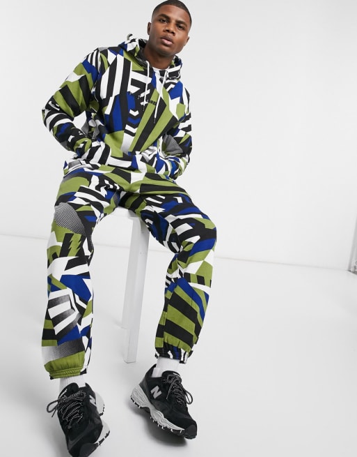 The Hundreds delta print co-ord in green
