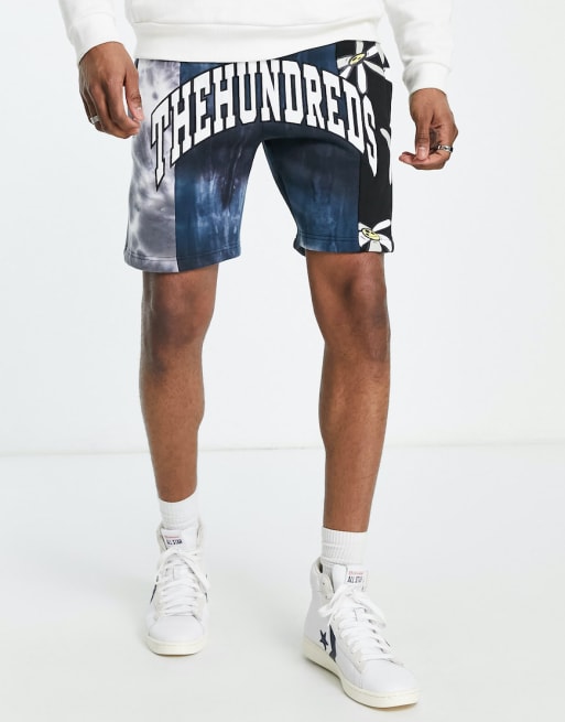 The Hundreds fuller tie dye flower print co-ord set in black