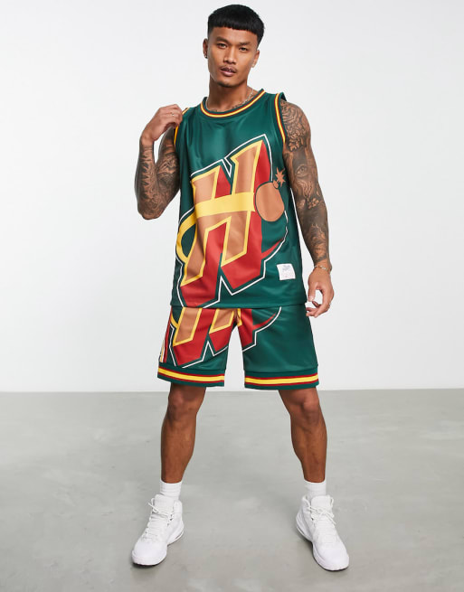 The Hundreds - Set stile basket in jersey verde a blocchi di colore