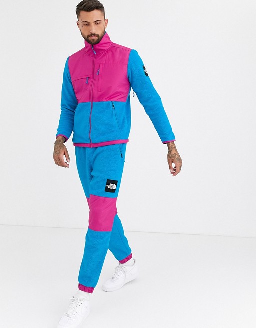 The North Face Denali fleece co-ord in blue/festival pink