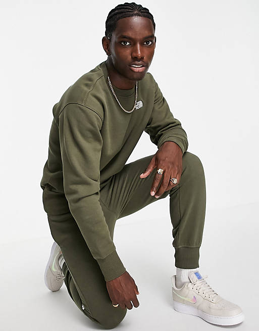 The North Face Oversized Essential joggers in khaki Exclusive at ASOS