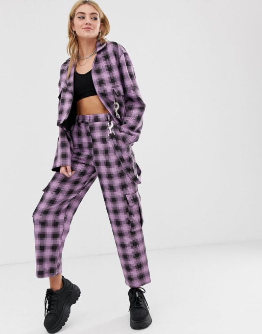 The Ragged Priest – Oversize-Blazer und weitgeschnittene Hose mit Karomuster im Set