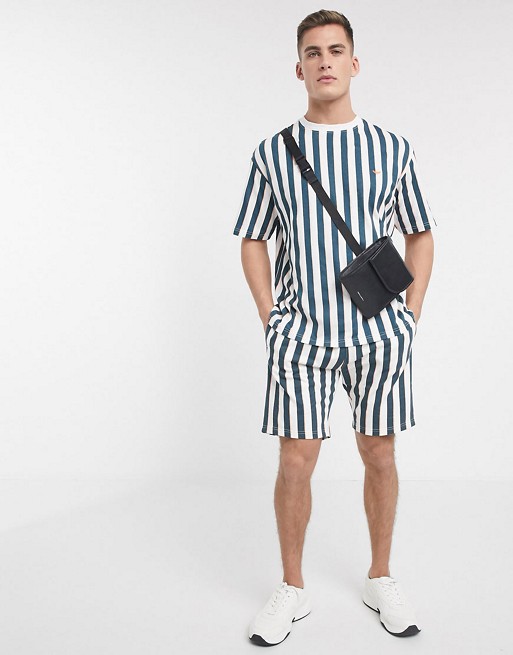 Threadbare organic stripe shorts
