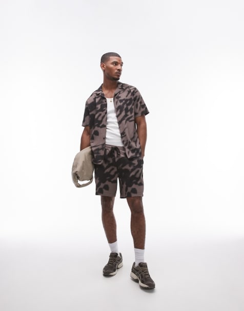 TM - Plissé co-ord set met print in bessenkleur - view 1