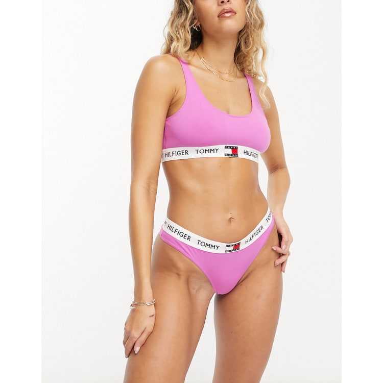 Tommy Hilfiger 85 cotton blend lingerie set in pink | ASOS