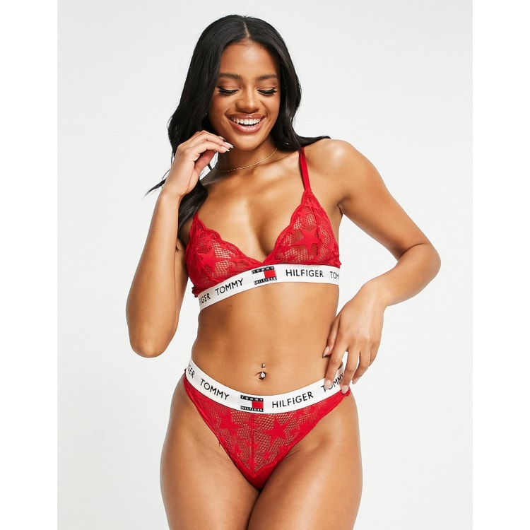 Tommy Hilfiger, THONG CTN PRINT, Star Rouge