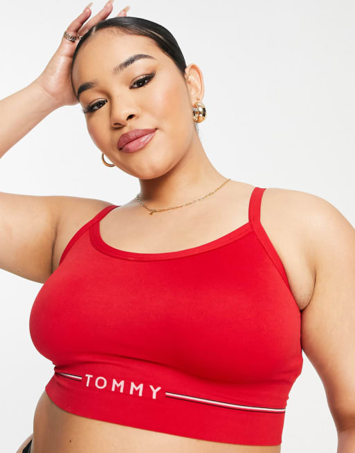 Tommy Hilfiger Curve - Ensemble de lingerie sans coutures à logo - Rouge