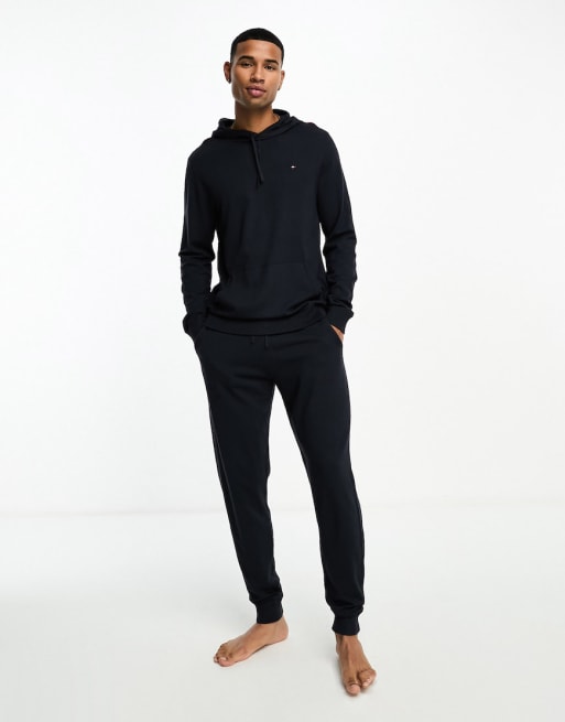 Tommy Hilfiger - Gebreide loungeset met logo in donkerblauw