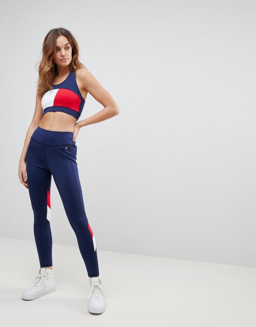 Tommy Hilfiger - Leggings e brassière a blocchi di colore in coordinato
