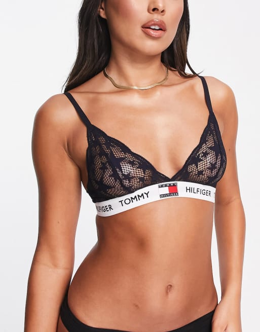 Tommy Hilfiger - Lingerieset van kant met sterretjes in woestijnhemel blauw