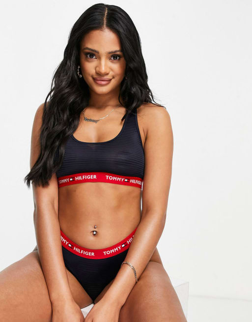 Tommy Hilfiger Mesh lingerie set in navy ASOS