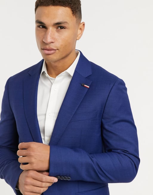 Tommy Hilfiger micro design slim fit suit in blue ASOS