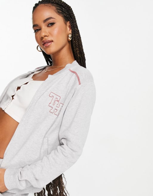 Tommy Hilfiger retro classic zip top in gray ASOS