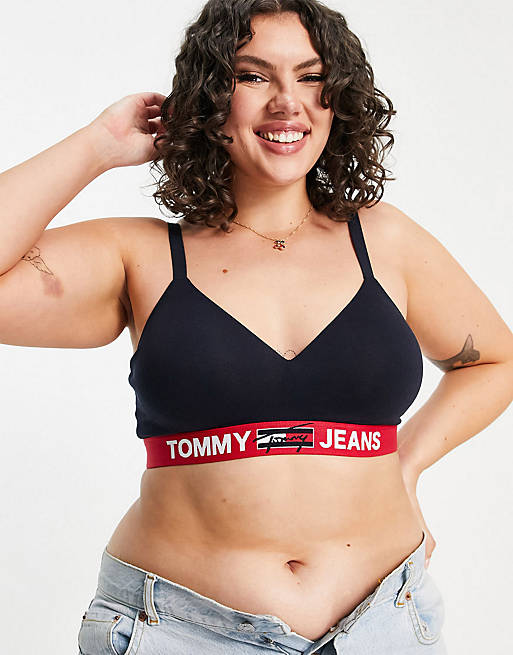 Tommy Jeans Plus Size high waist thong in navy