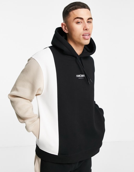 Topman co-ord colour block sweat set in black