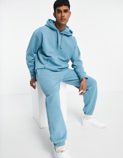 Topman - Completo coordinato oversize in jersey, colore blu