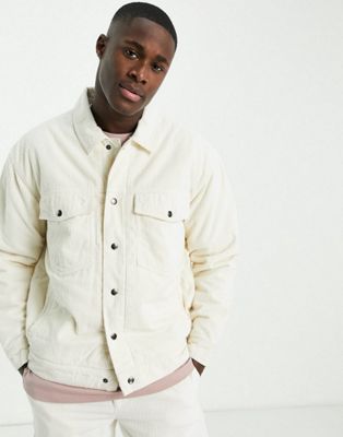 Topman cord co-ord western jacket and trousers in off white