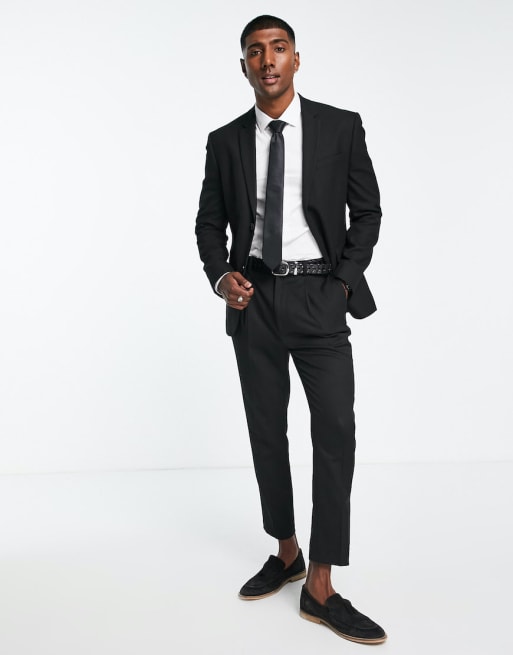 Topman Costume ajust avec veste et pantalon Noir ASOS