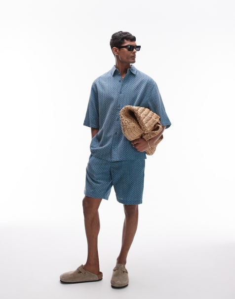 Topman embroidered set in blue - view 1