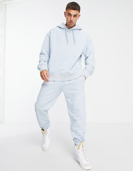 Topman hoodie in bleach washed blue - part of a set | ASOS