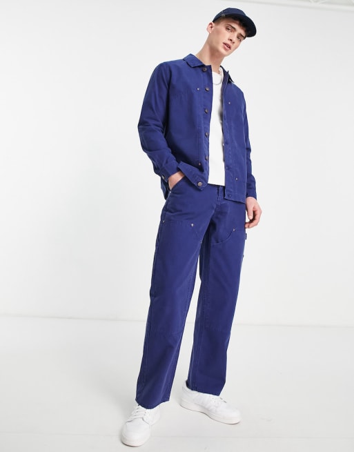 Topman – Kombiteil-Set mit Arbeiterjacke und Zimmermannshose in Blau