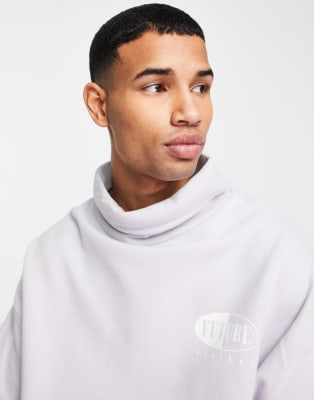 Topman – Liliowy zestaw oversize z napisem „Future”