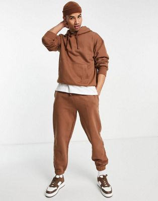 Topman oversized co-ord jogger in brown