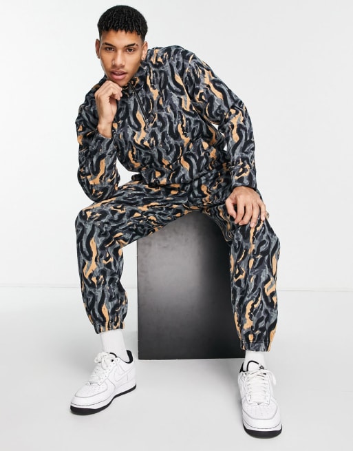 Topman oversized painted animal print sweatpants set in khaki