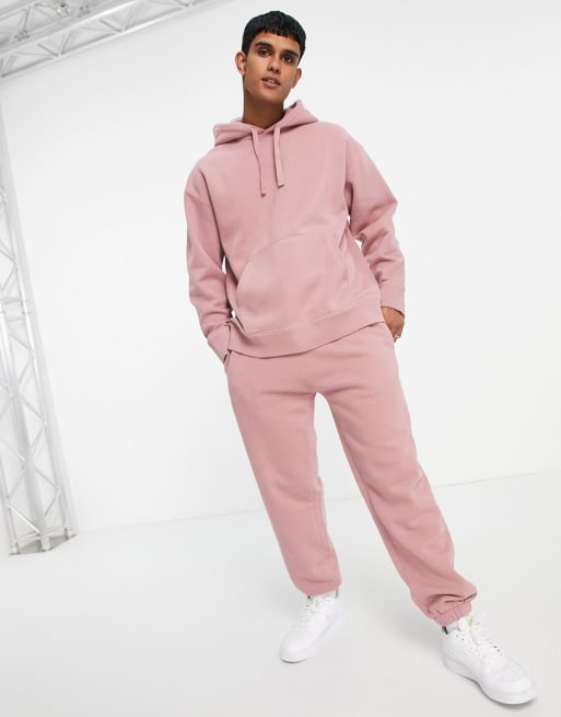 Topman oversized sweat set in pink