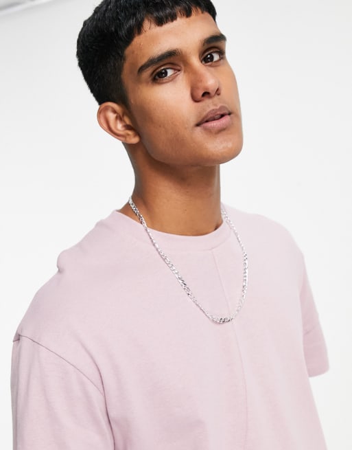 Topman panel t-shirt and short co-ord set in mauve