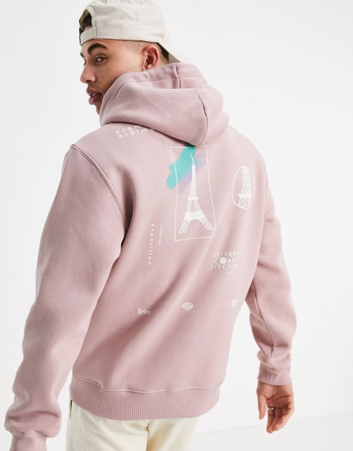 Topman Paris print sweatshirt in pink - part of a set