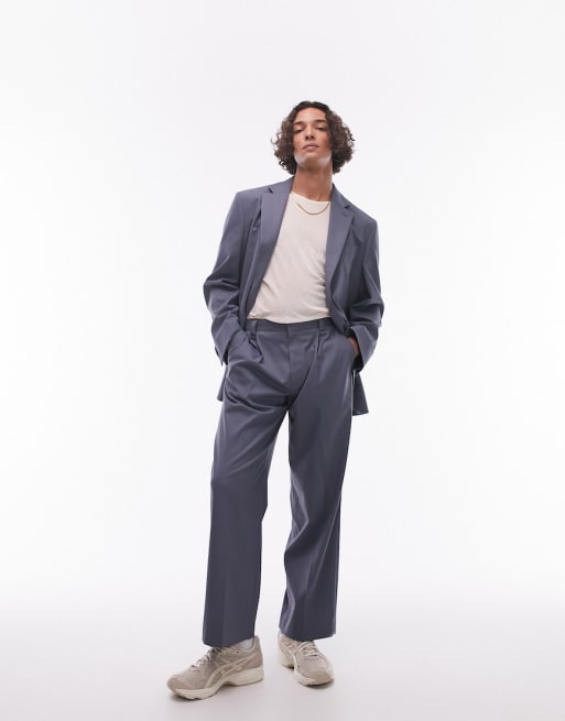 Topman relaxed suit in blue