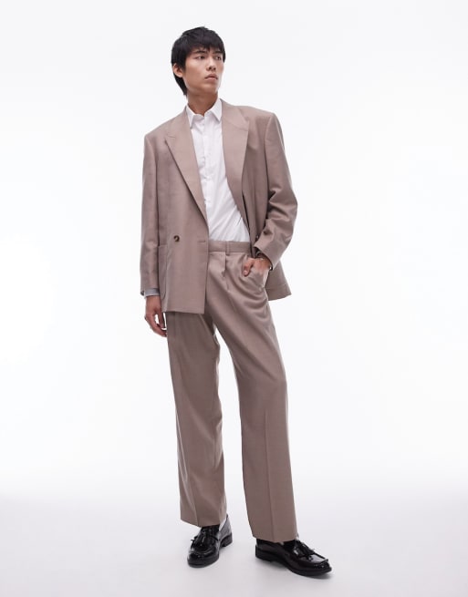 Topman relaxed suit in stone