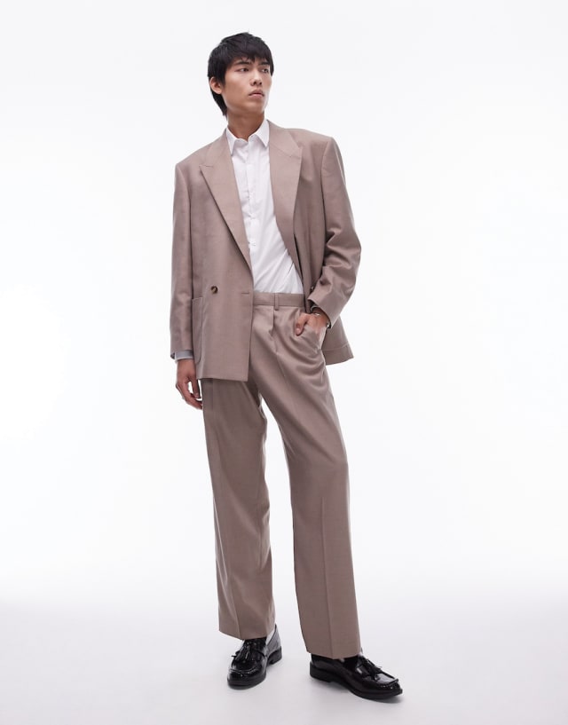 Topman - relaxed suit in stone