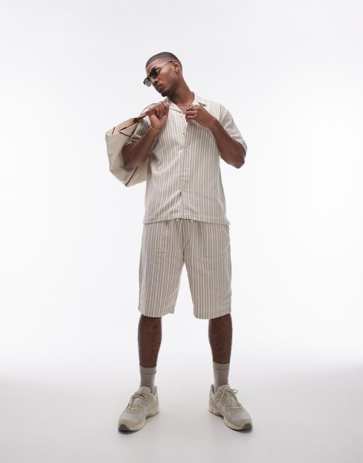 Topman – Set aus Häkelware in Creme mit Streifen