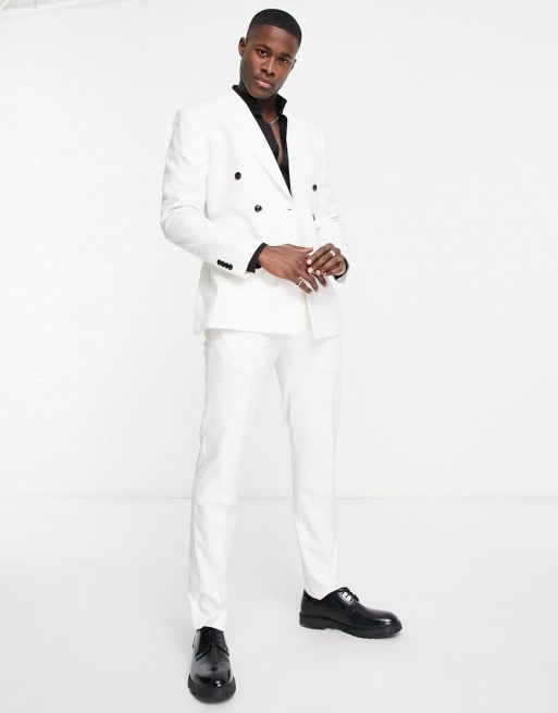 Mens white 2025 skinny suit