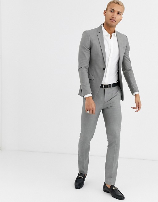 Topman skinny suit in grey