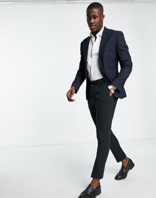 Topman skinny suit jacket and trouser in navy