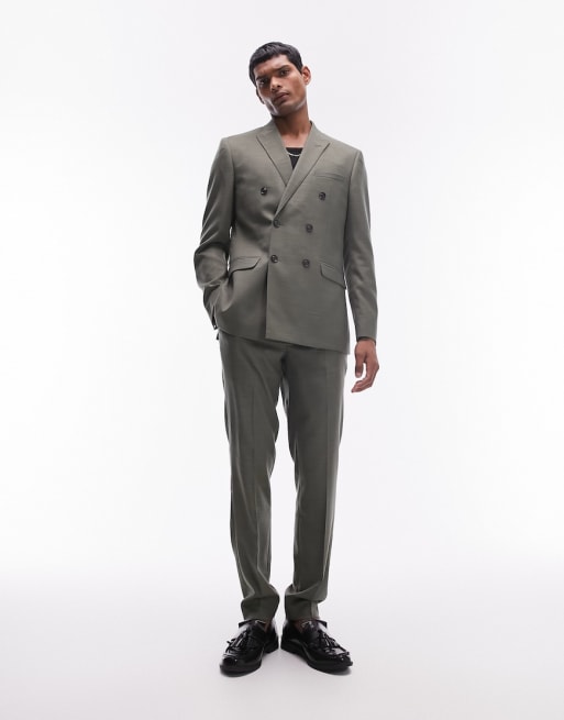  Topman skinny suit jacket and trousers in khaki