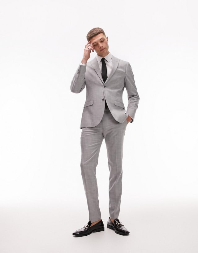 Topman - skinny two piece suit in grey