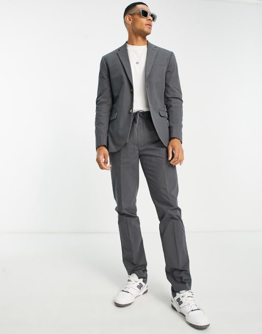 Skinny hot sale charcoal suit