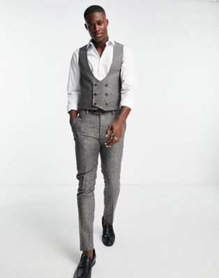 Topman skinny wool mix suit in grey