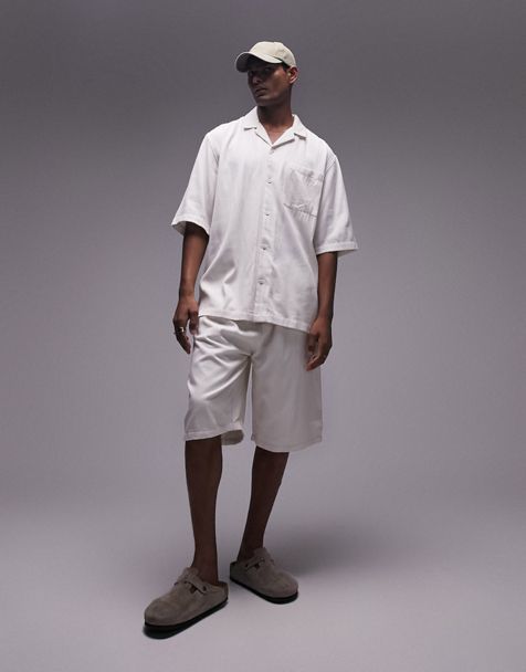 Mens 2-Piece Summer Outfits Short Sleeve Polo Shirt Tops Shorts Pants Casual  Set