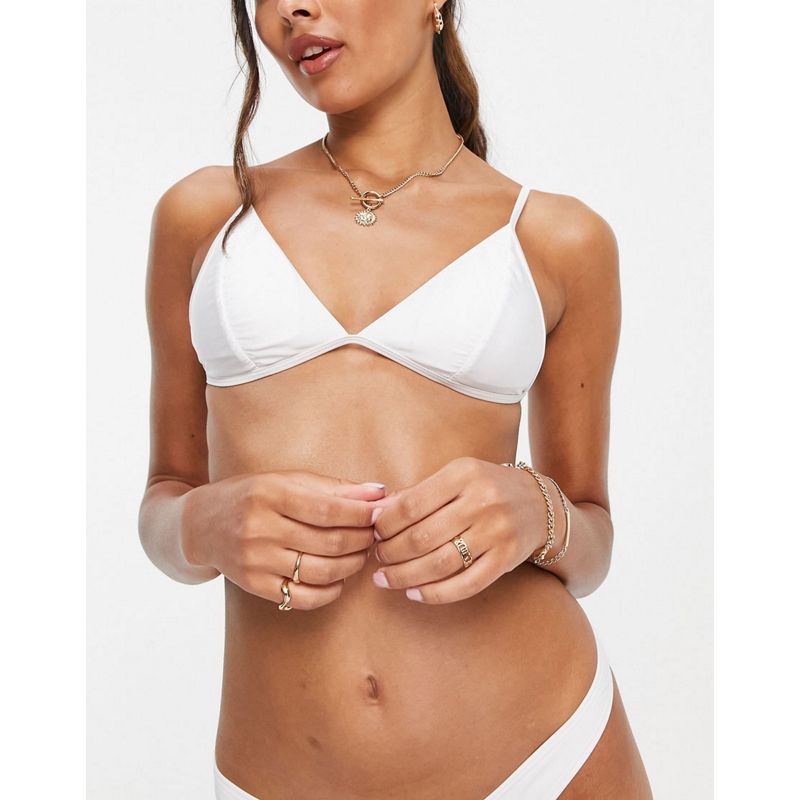 Donna Costumi e Moda mare Topshop - Bikini arricciato lucido bianco sporco