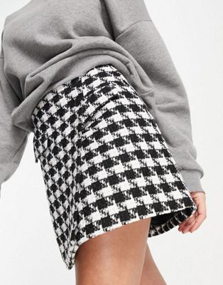 Topshop boucle cropped blazer in monochrome