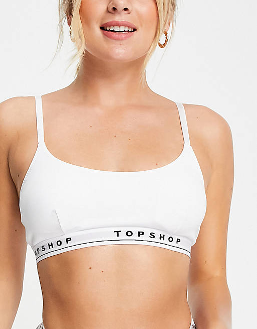 Topshop branded lingerie set in white