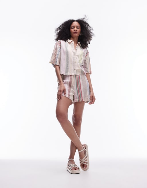 Topshop – Bunt gestreiftes Strand-Set